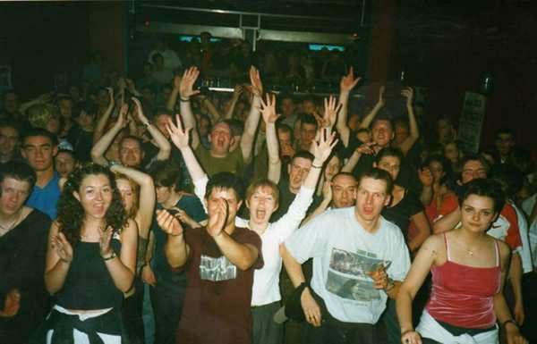 Crowd dancing at an Egebamyasi live show