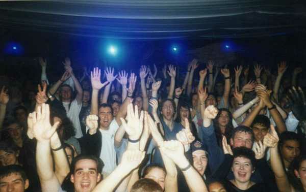 Crowd dancing at an Egebamyasi live show