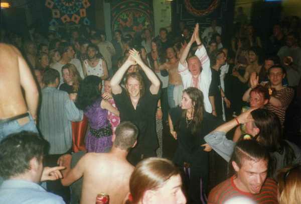 Crowd dancing at an Egebamyasi live show