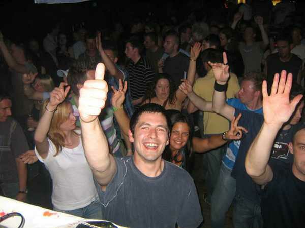 Crowd dancing at an Egebamyasi live show